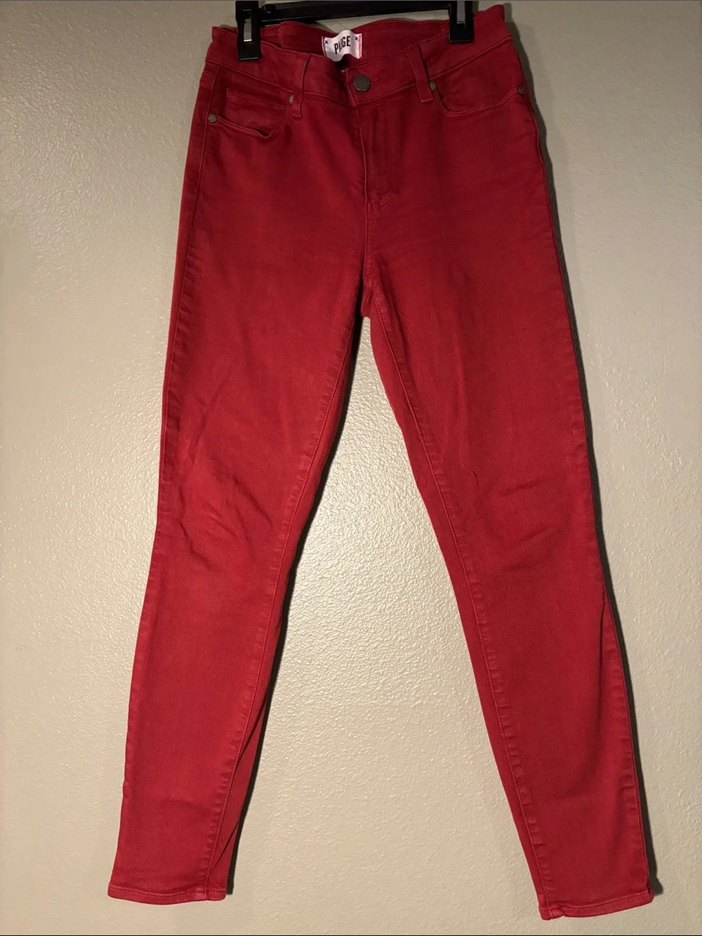 PAIGE Cranberry color, Cropped Ankle Jeans